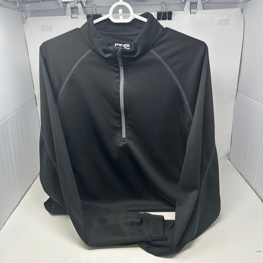Ping Pullover Men L Black Corporate Ranger 1/4 Zip Performance Golf Activewear